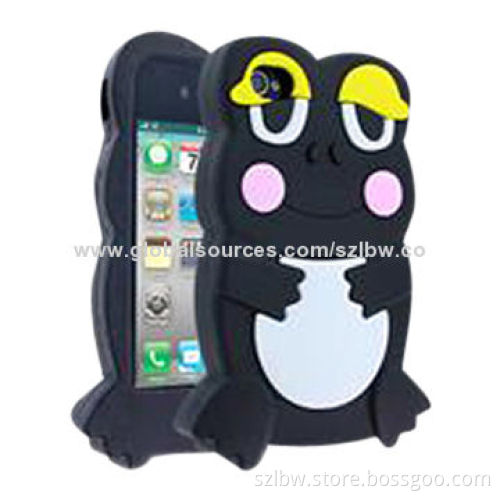 Animal-shaped 3D Frog Style Soft Silicone Cases for iPhone 4/4S, OEM and ODM Orders Accepted